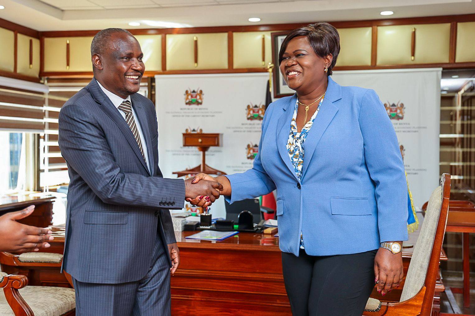 CS FCPA Hon. John Mbadi today met with both the administrative and political leadership of Homa Bay County with the leadership of Homa Bay County led by Governor Gladys Wanga