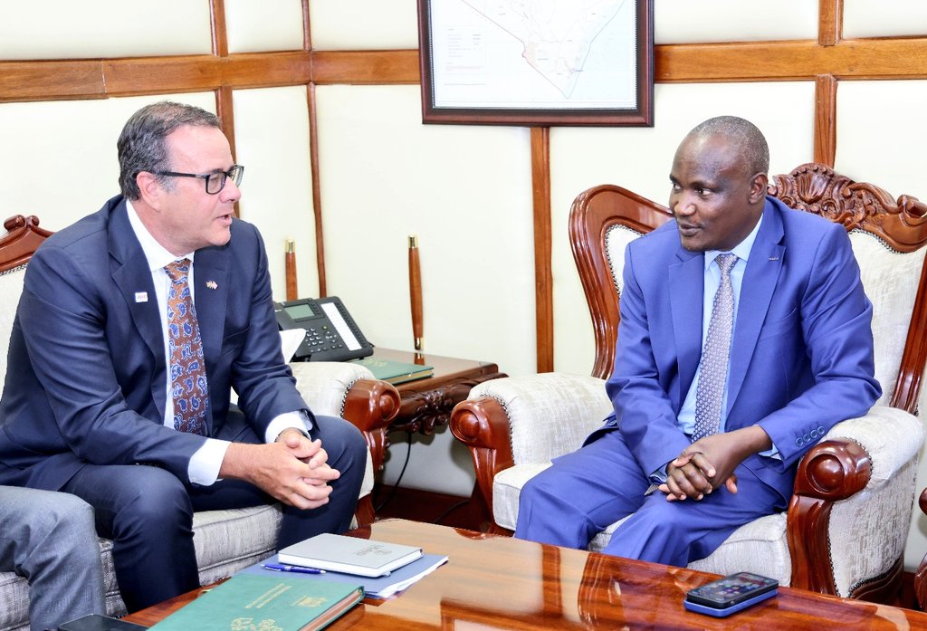 The CS National Treasury Hon. John Mbadi welcomes USAID Regional Mission Director David Gosney