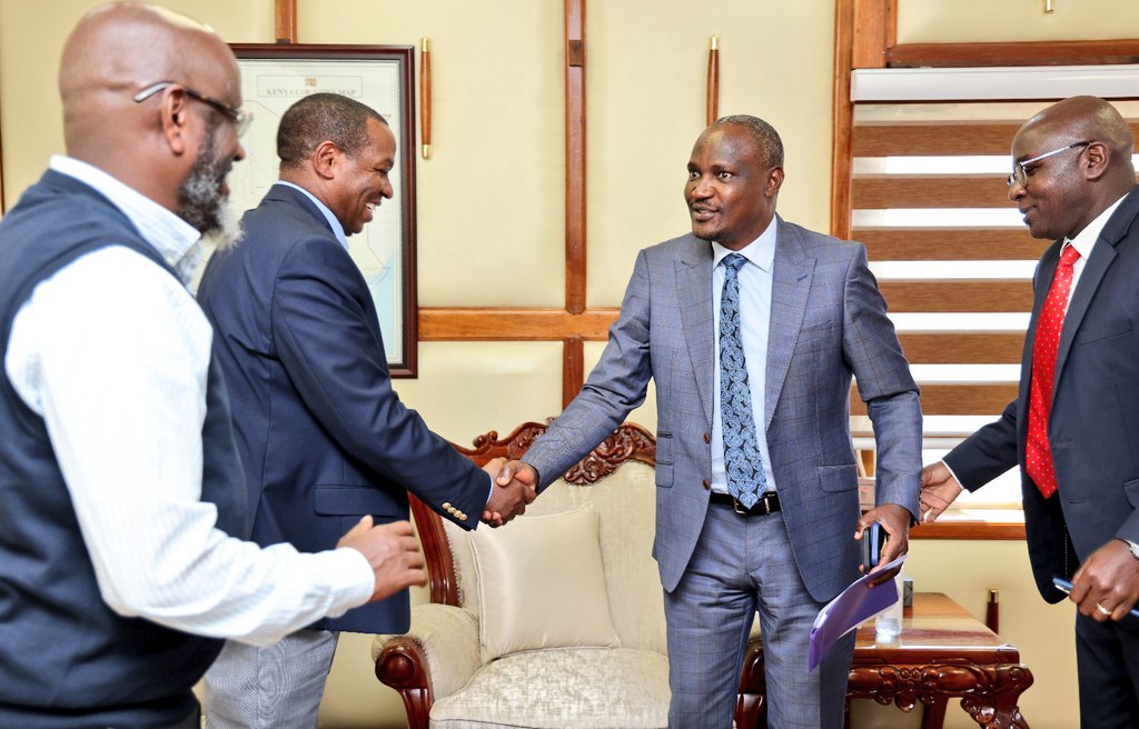 Chairman KRA Hon. Ndiritu Muriithi pays a courtesy call to the CS Hon. FCPA John Mbadi