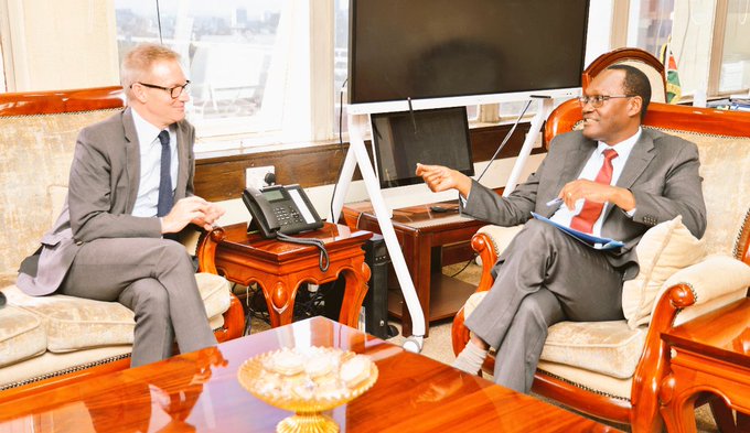 The British High Commissioner to Kenya, H.E. Neil Wigan, paid a courtesy call on the National Treasury PS Dr. Chris Kiptoo, CBS. CBS, 