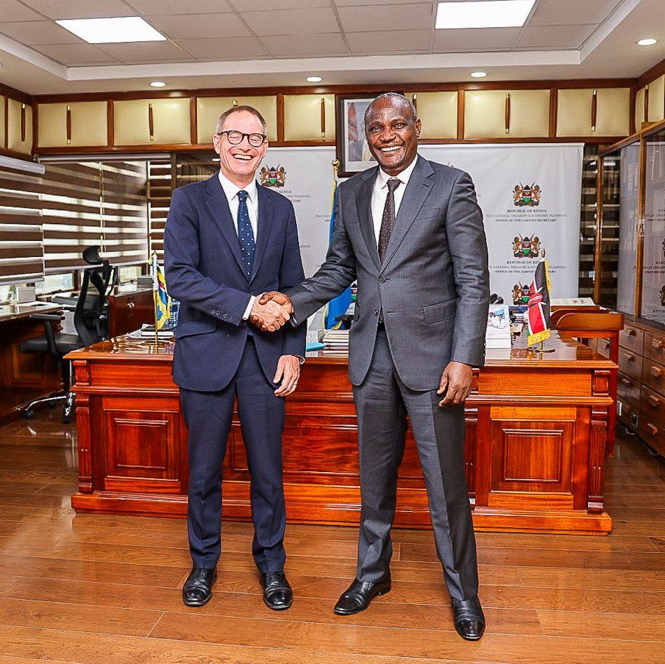 The British High Commissioner H.E. Neil Wigan pays a courtesy call to the National Treasury Cabinet Secretary, Hon. John Mbadi