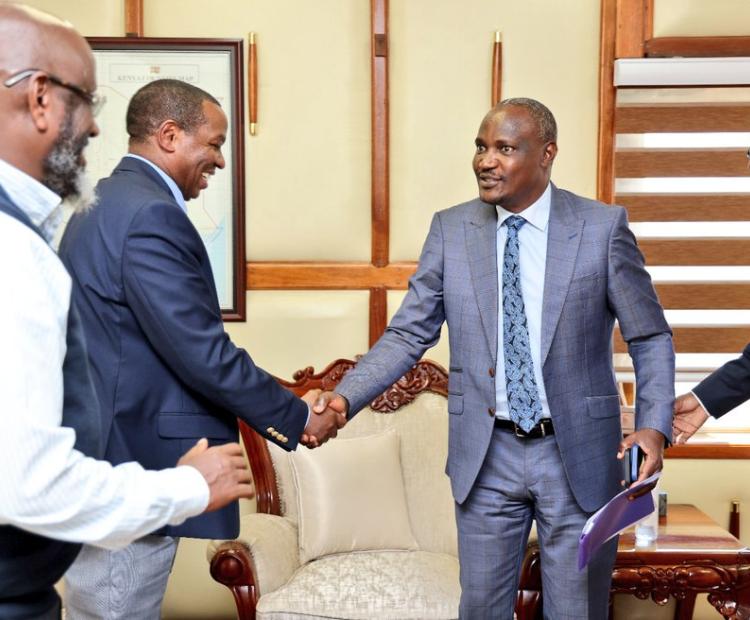 Chairman KRA Hon. Ndiritu Muriithi pays a courtesy call to the CS Hon. FCPA John Mbadi