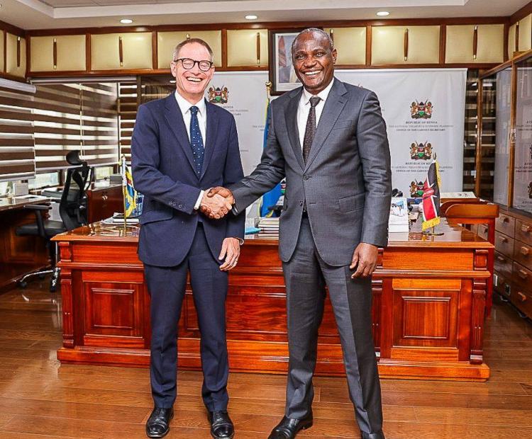 The British High Commissioner H.E. Neil Wigan pays a courtesy call to the National Treasury Cabinet Secretary, Hon. John Mbadi